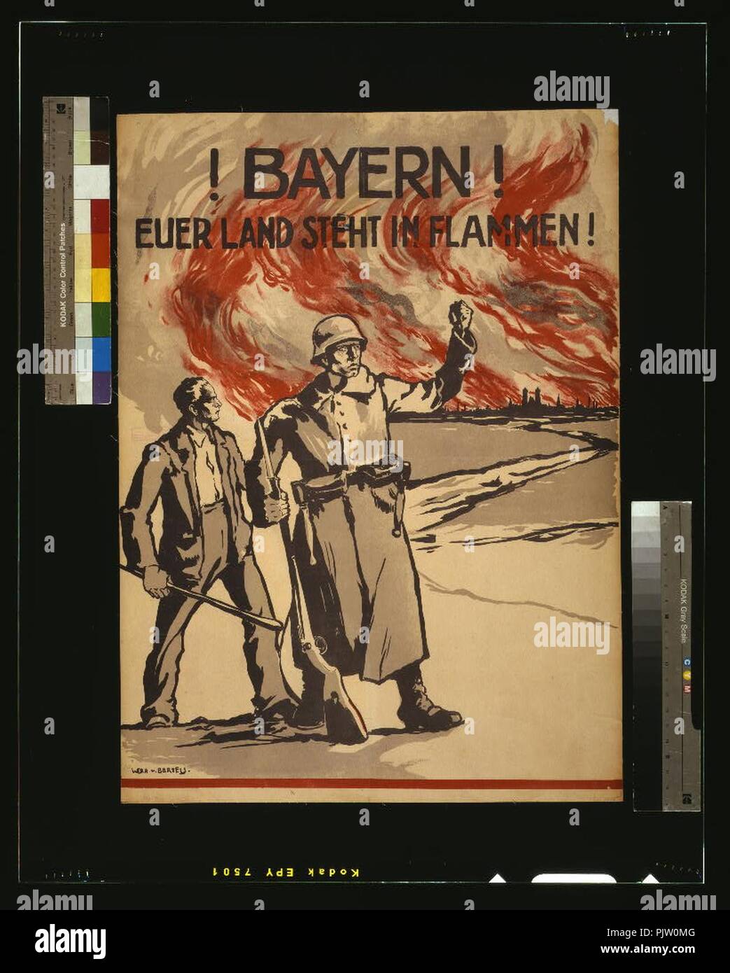 Bayern! Euerer Land steht in Flammen! Stock Photo