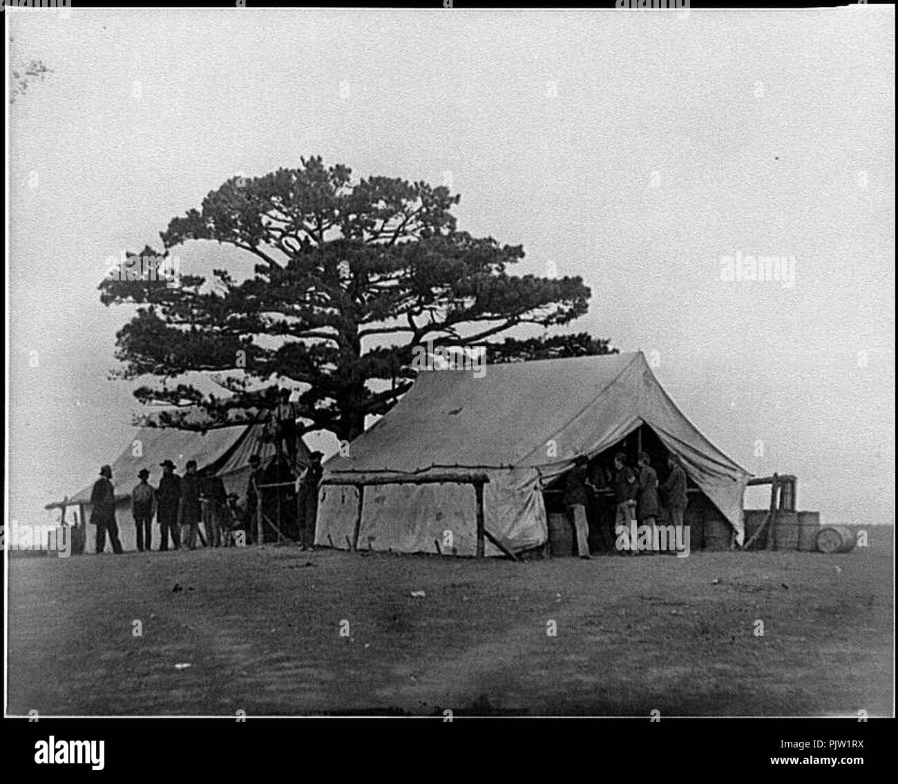 Bealeton, Va. Sutler's tent at Army of the Potomac headquarters Stock Photo
