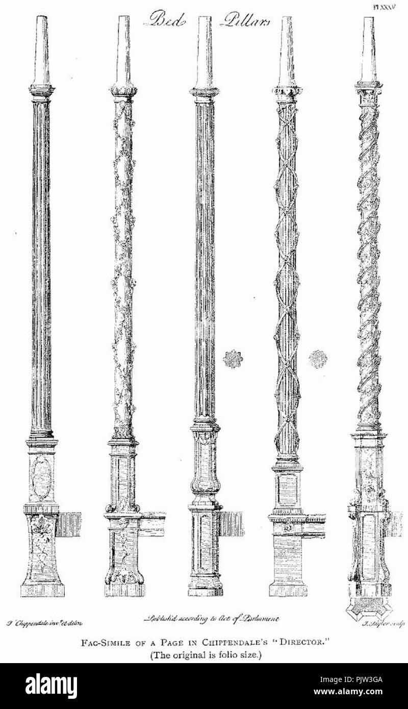 Bed pillars Black and White Stock Photos & Images Alamy