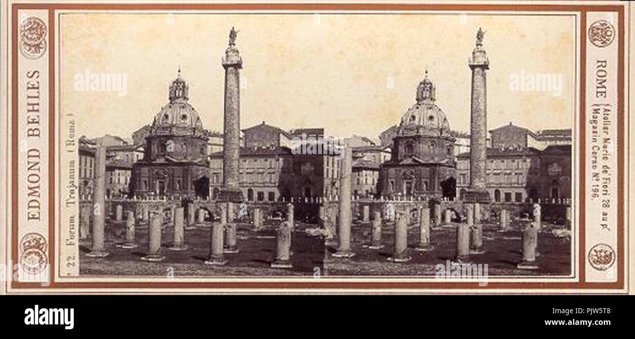 Behles Edmund (1841-1924) - n. 22 - Forum Trajanum (Roma). Stock Photo