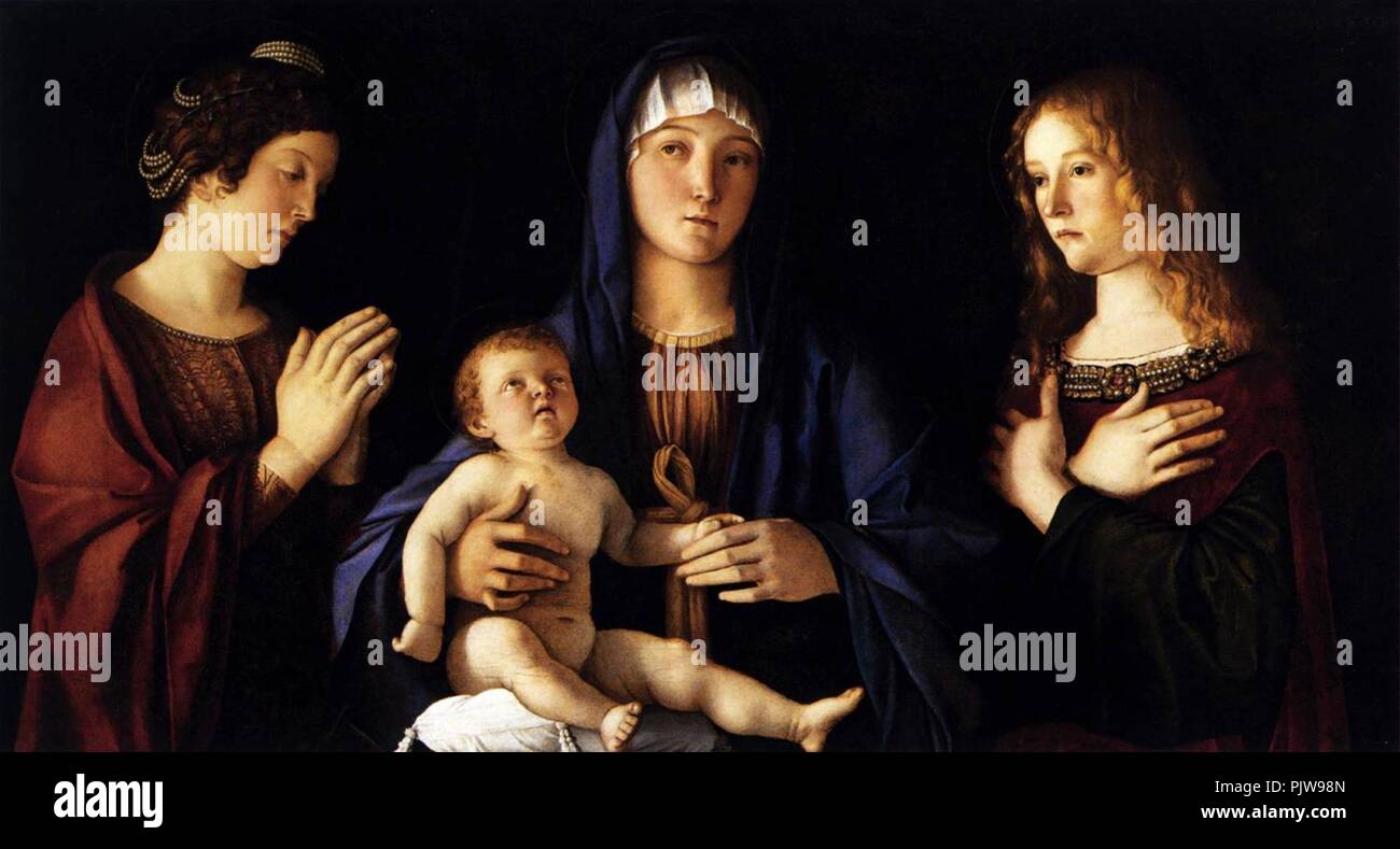 Giovanni Bellini - Madonna and Child with Two Saints (Sacra Conversazione) - Stock Photo