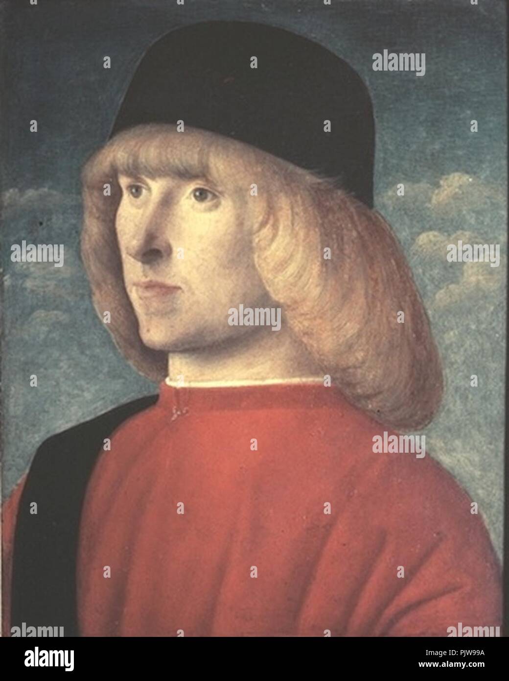 Giovanni Bellini - Ritratto di un giovane senatore (Autoritratto). Stock Photo