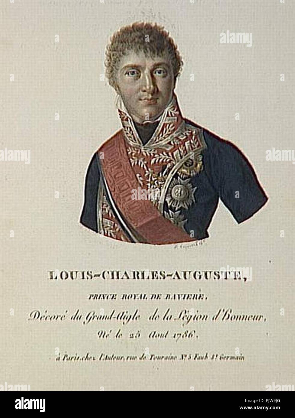 Tassaert - Louis-Charles-Auguste prince royal de Bavière né le 25 août 1786. Stock Photo