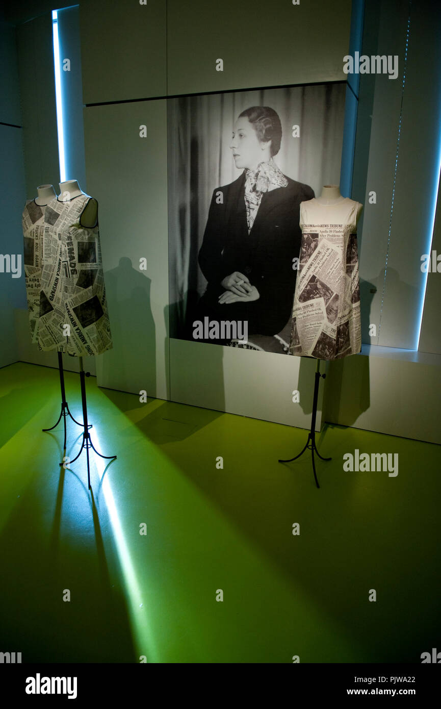 The 'Paper Fashion' exhibition in the Fashion Museum of Antwerp, curated by Vassilis Zidianakis (Belgium, 05/03/2009) Stock Photo