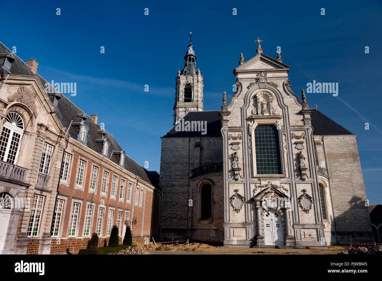The 17th century baroque church of the premonstratensian monastery Averbody abbey (Belgium, 16/11/2011) Stock Photo
