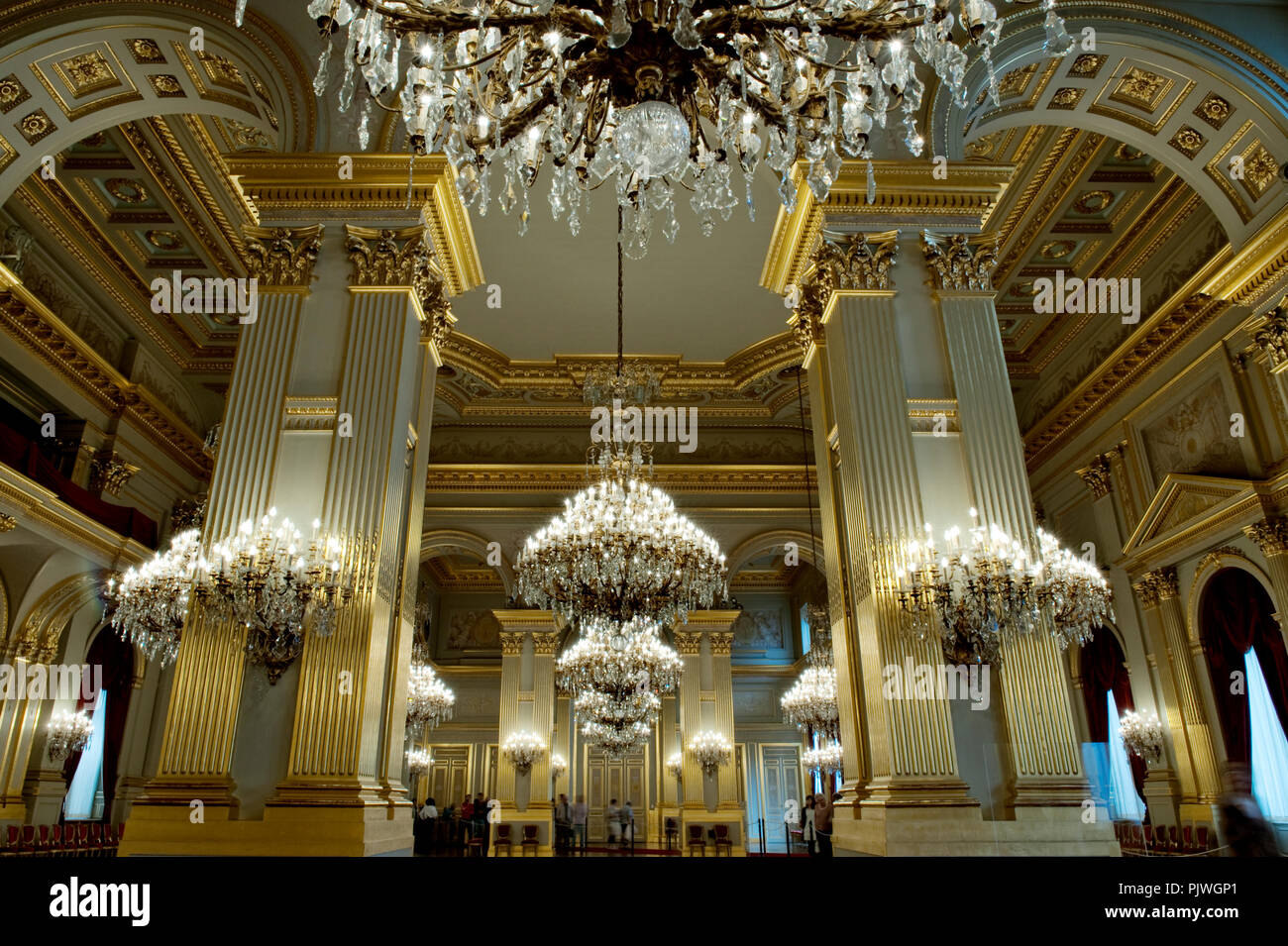 Interior of the Royal Palace of Brussels (Belgium, 26/08/2008 Stock ...