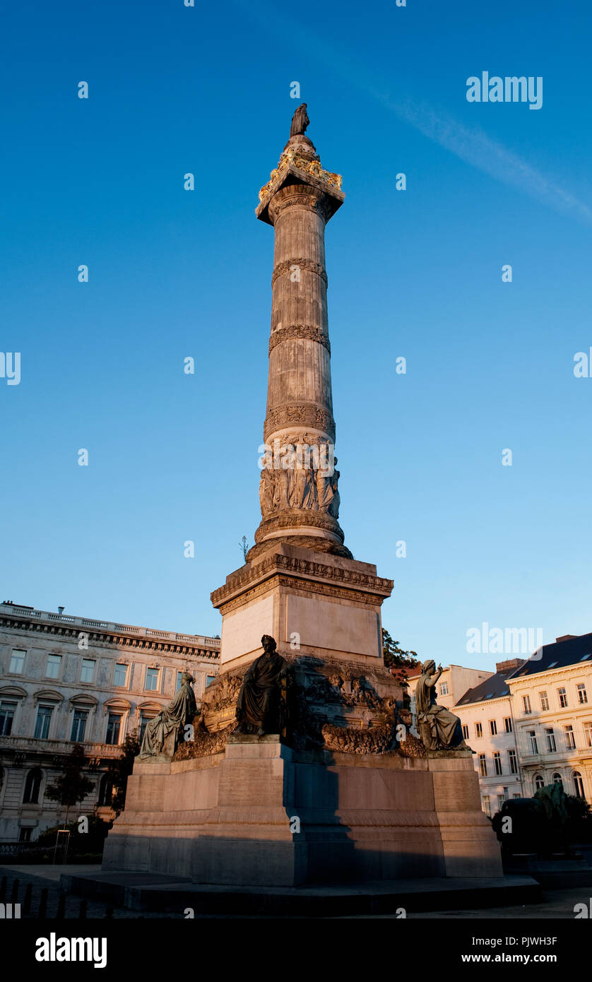 The statue of king Leopold I on the Colonne du Congres in Brussels at