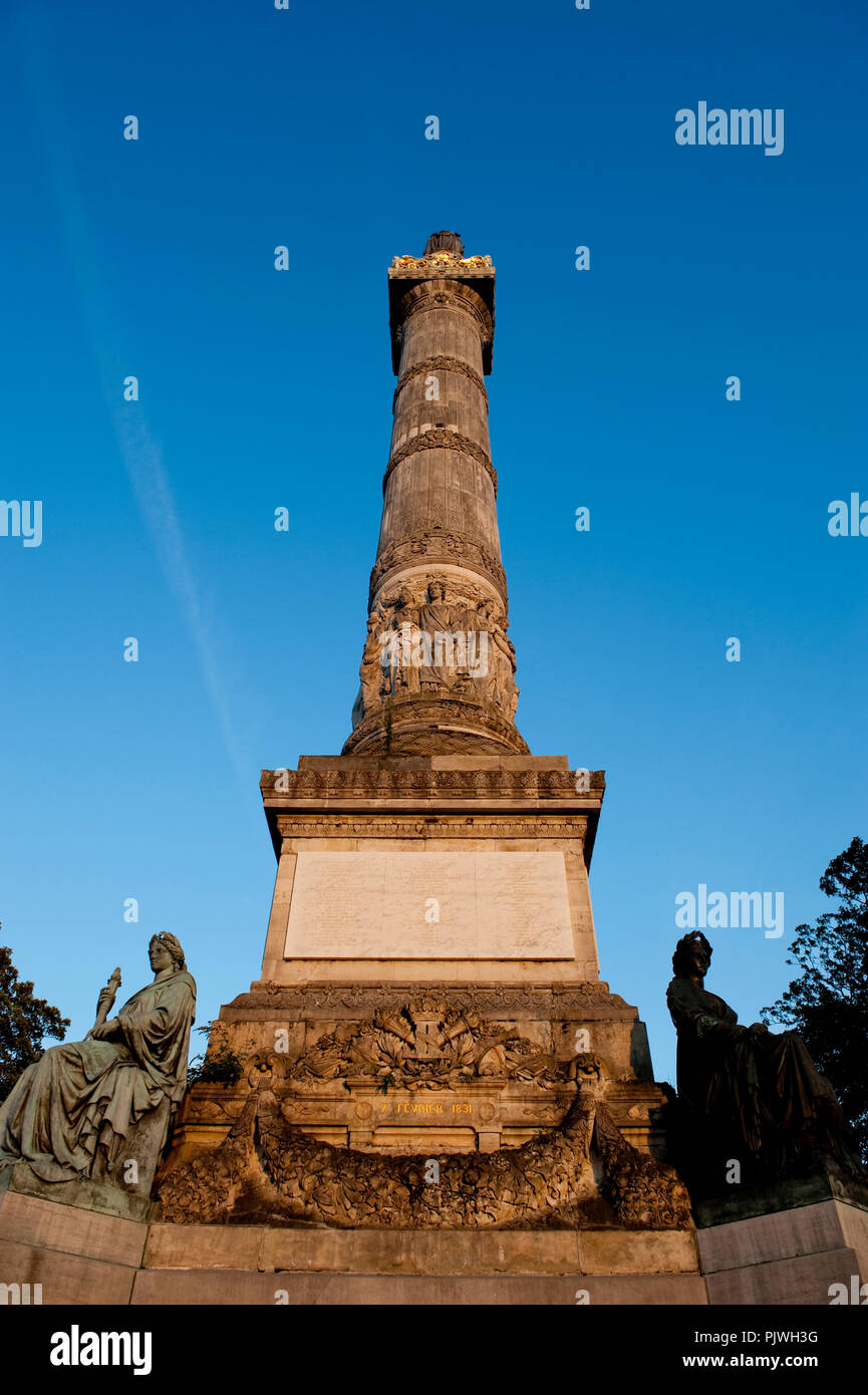 The statue of king Leopold I on the Colonne du Congres in Brussels at