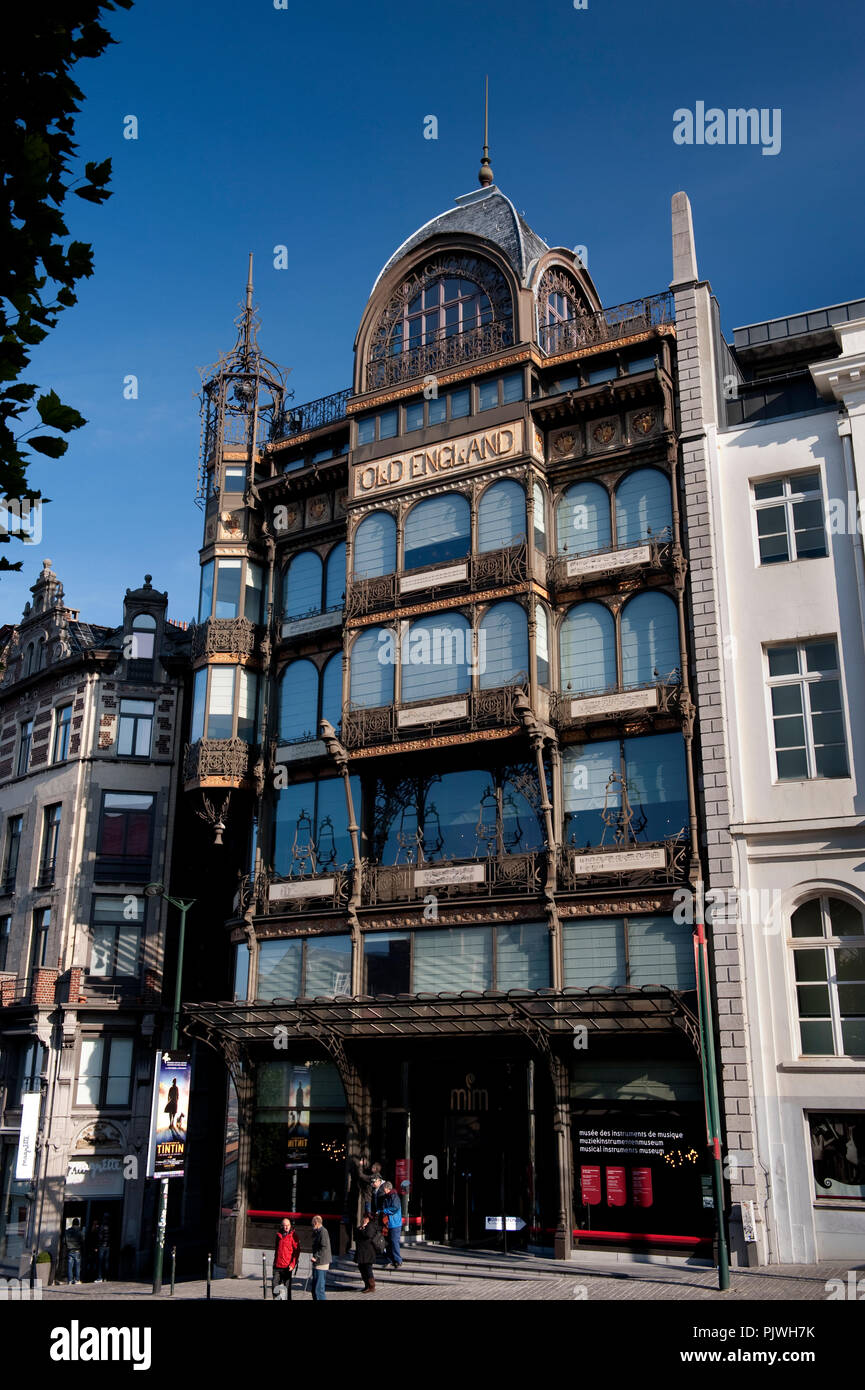The Old England art nouveau warehouse in Brussels, designed by Paul Saintenoy, now housing the Musical Instruments Museum (Belgium, 22/10/2011) Stock Photo