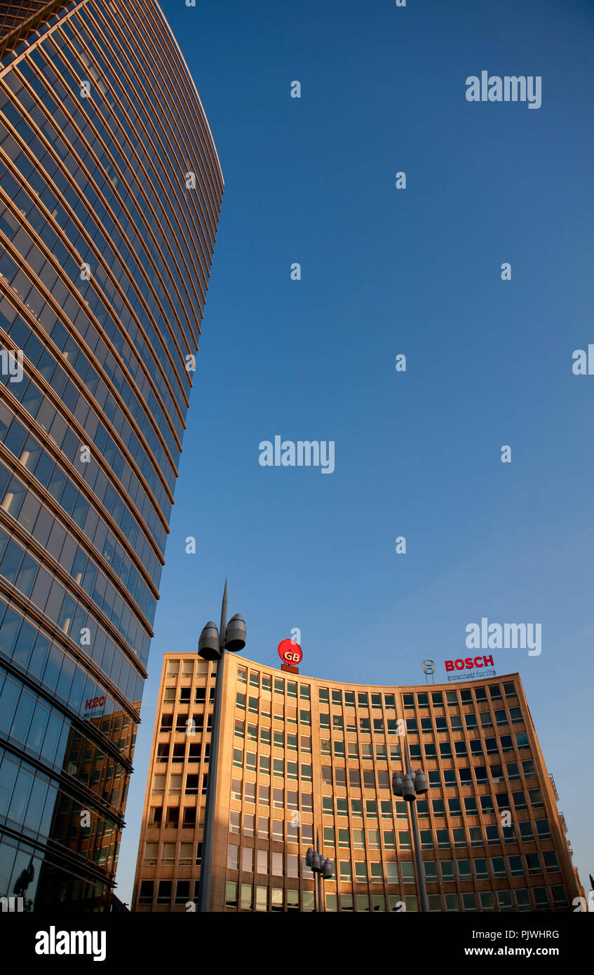 The Madou Square and Madou Plaza Tower in Brussels, housing the European Commission Directorates-General for Communication, Informatics and Education  Stock Photo