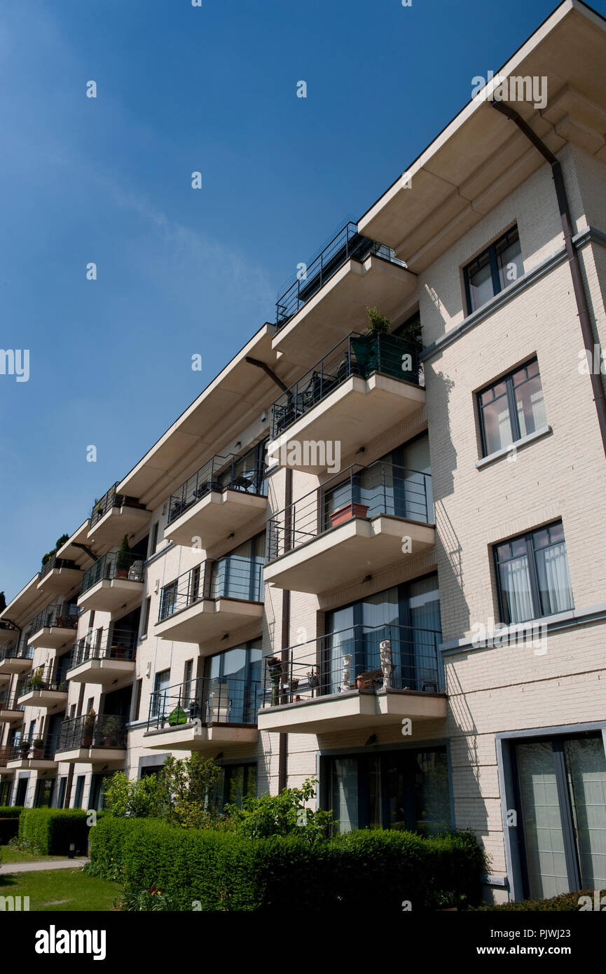Apartment buildings in the Colonel Bourg street in Schaerbeek, Brussels