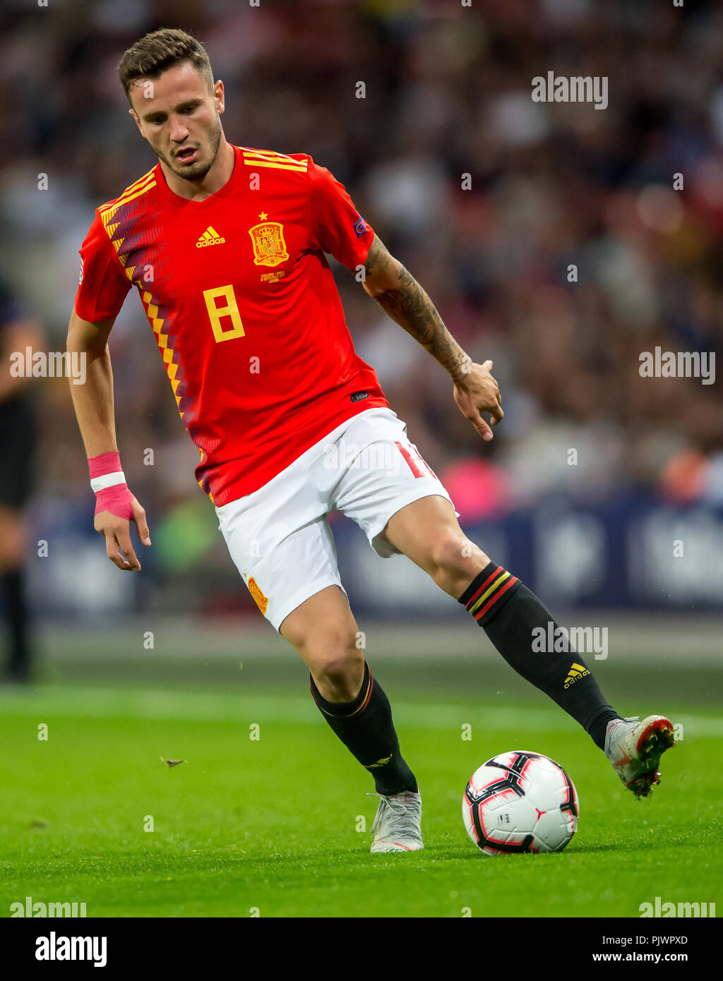 London, UK. 8th September 2018. Saul Niguez of Spain during the UEFA Nation League, Group 4, League A match between England and Spain at Wembley Stadium, London, England on 8 September 2018. 8th Sep, 2018. Photo by Salvio Calabrese Credit: AFP7/ZUMA Wire/Alamy Live News Stock Photo
