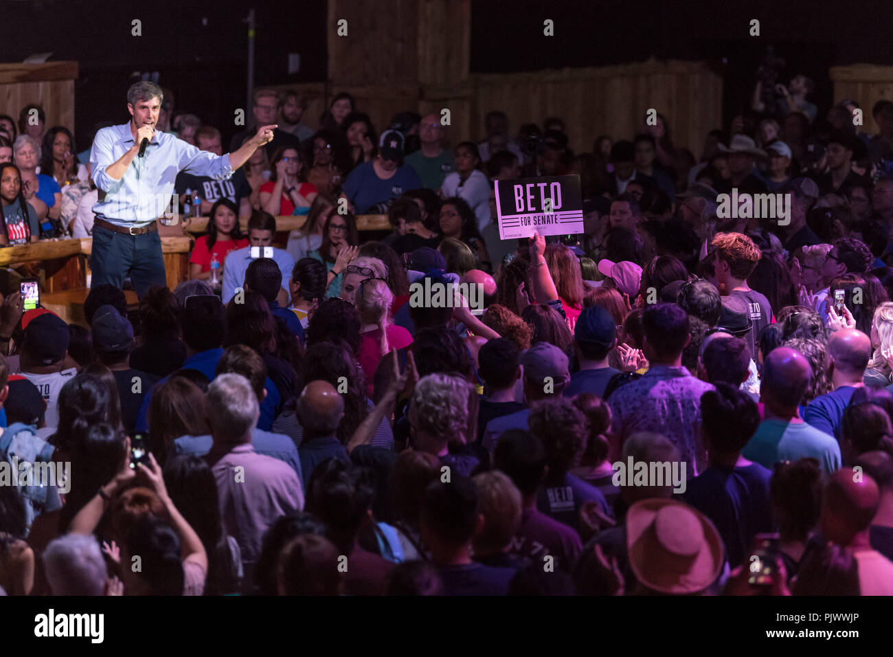 Houston, Texas, USA - September 8, 2018: Beto O'Rourke, Texas Democratic Candidate for the U.S. Senate at a Political Rally in Houston Stock Photo