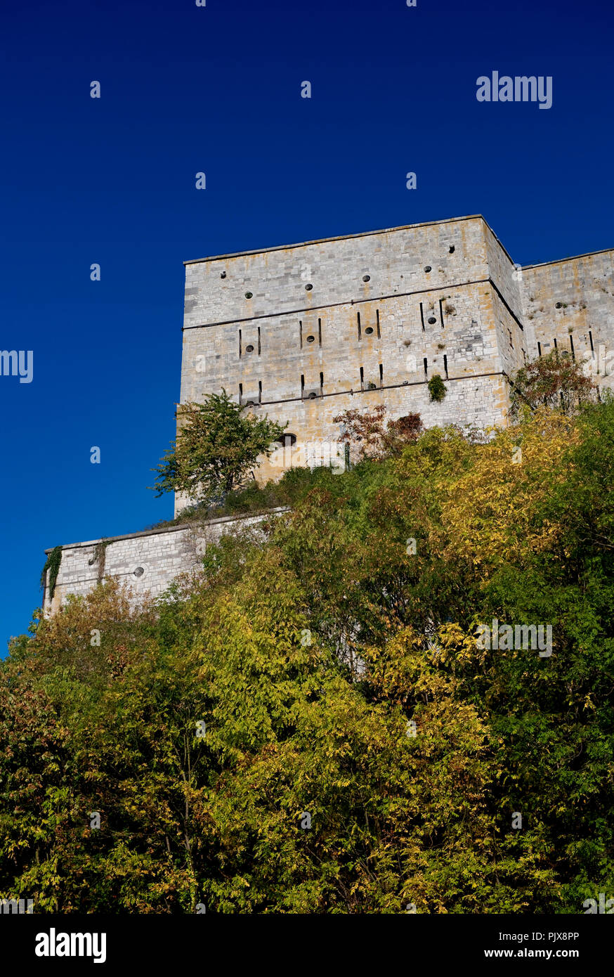 The 19th Century fortress of Holland in Huy (Belgium, 29/09/2011) Stock Photo