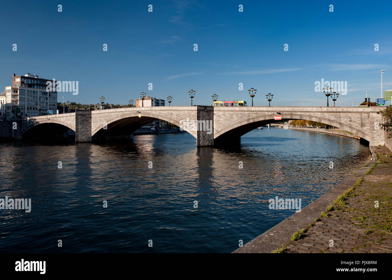 The Pont Roi Baudouin bridge in Huy over the Meuse river (Belgium, 29