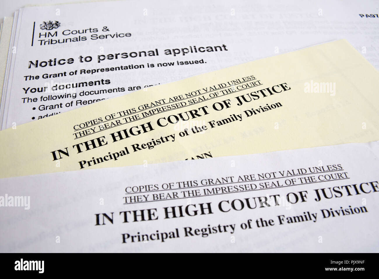 Grant of representation documents. HM Courts &amp; Tribunals Service 
