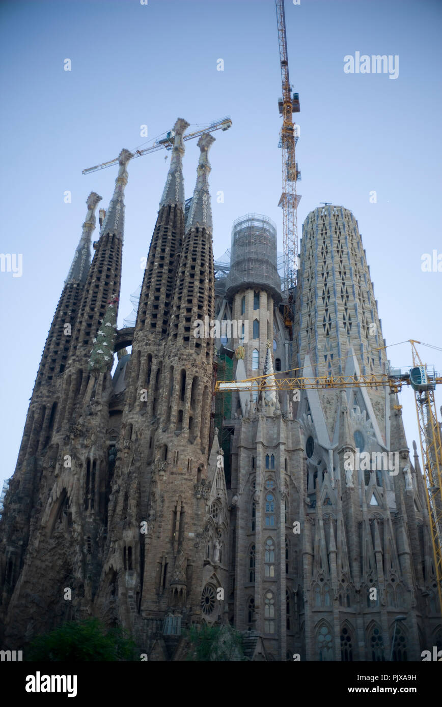 The exterior of Antoni Gaudi's Sagrada Familia is seen in Barcelona, Spain September 8, 2018. Photograph John Voos TSL Stock Photo