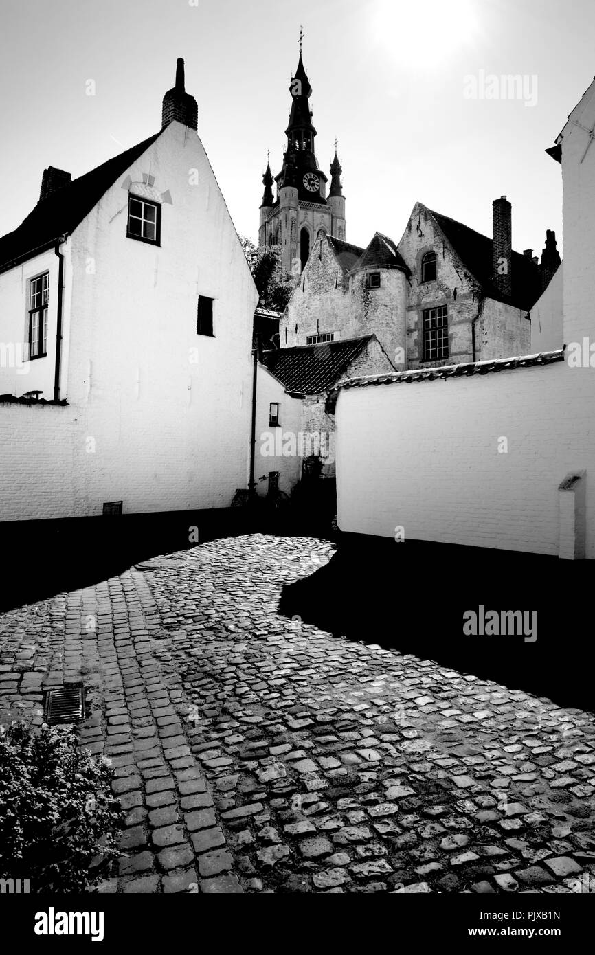 the beguinage, Beguine convent in Kortrijk (Belgium, 20/09/2008) Stock Photo