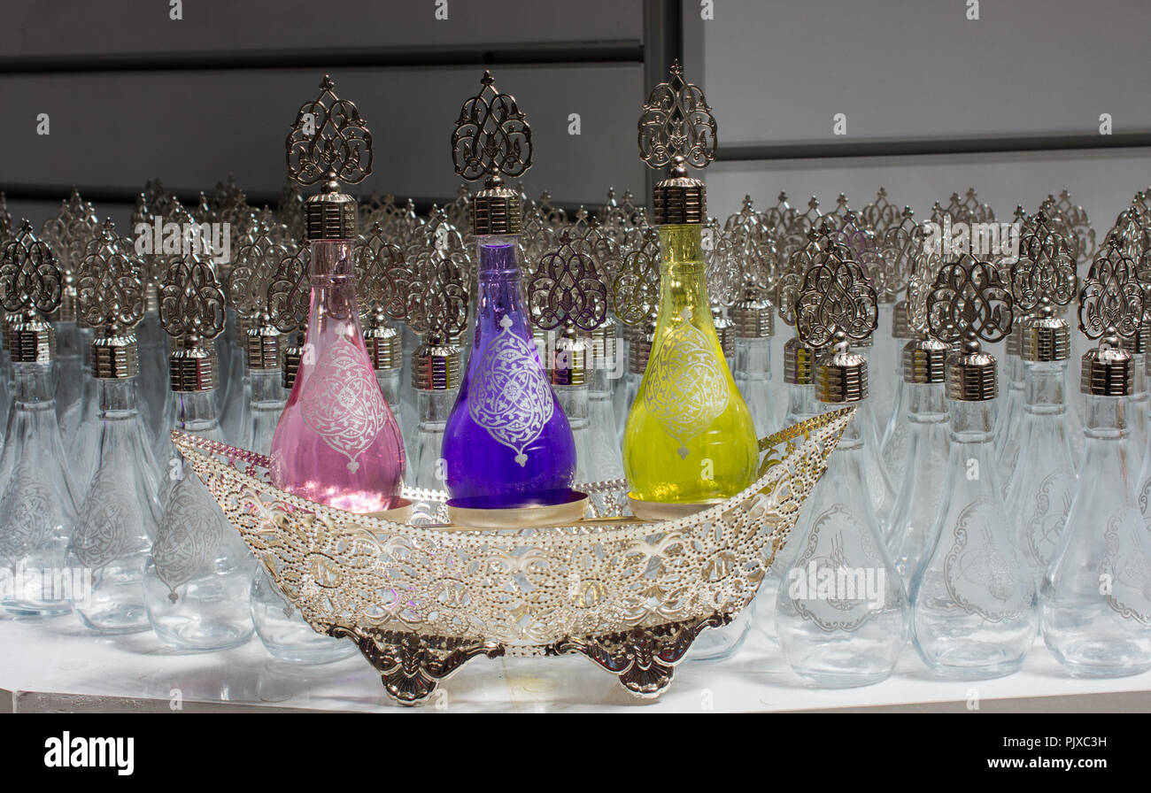 Set of Empty bottles made in the Ottoman style Stock Photo Alamy
