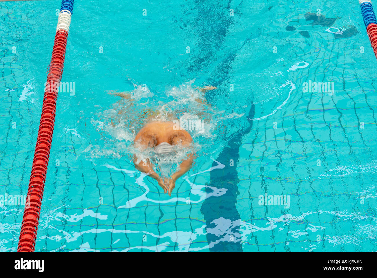 A gay athlete participant swimming at Gay Games 2018, paris, france Stock Photo