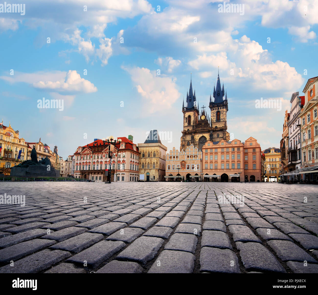 Old Town or Staromestska  Square in Prague at early morning Stock Photo
