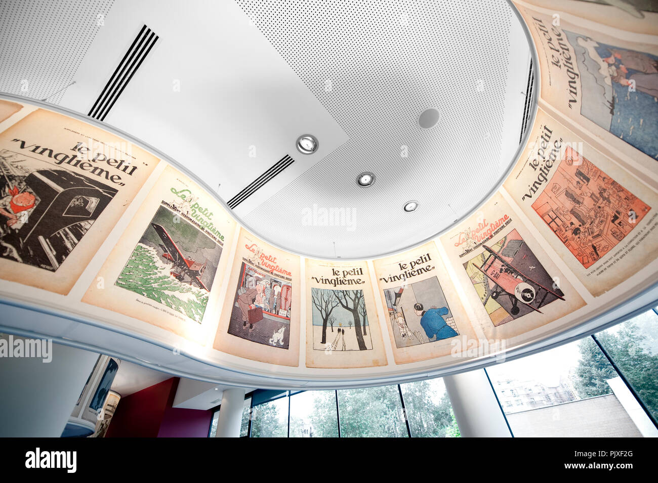 The interior of the Hergé Museum in Louvain-La-Neuve, designed by architect Christian de Portzamparc and scenographer Joost Swarte (Belgium, 20/08/201 Stock Photo