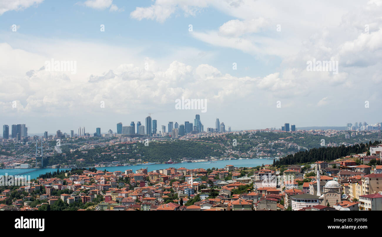View of Istanbul Bosporus with two continents Stock Photo - Alamy