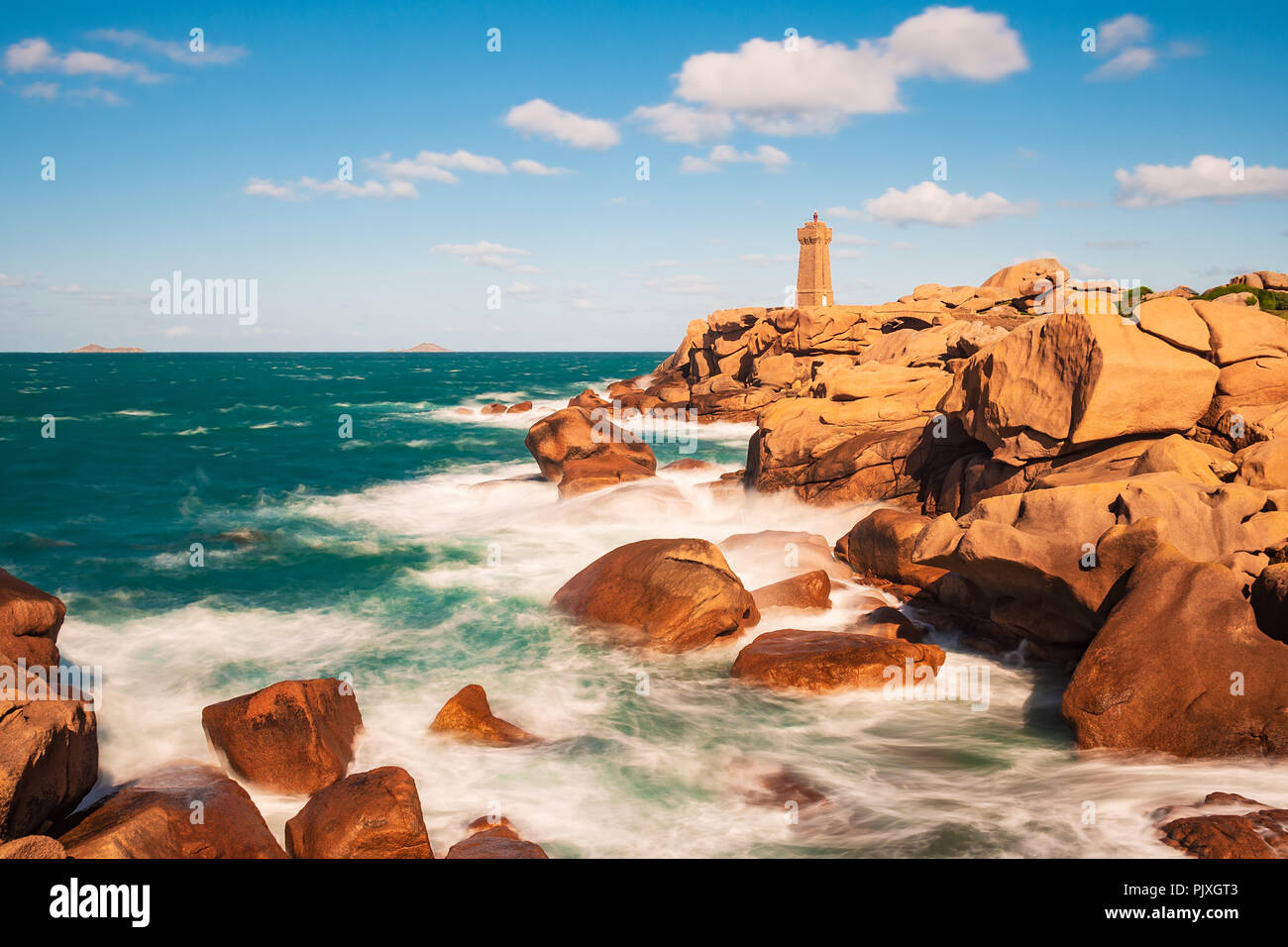 Atlantic ocean coast in Brittany near Ploumanach, France Stock Photo ...