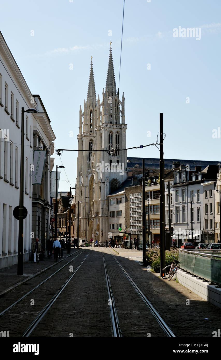 The St-Joris church on the Mechelseplein in Antwerp (09/09/2008) Stock Photo