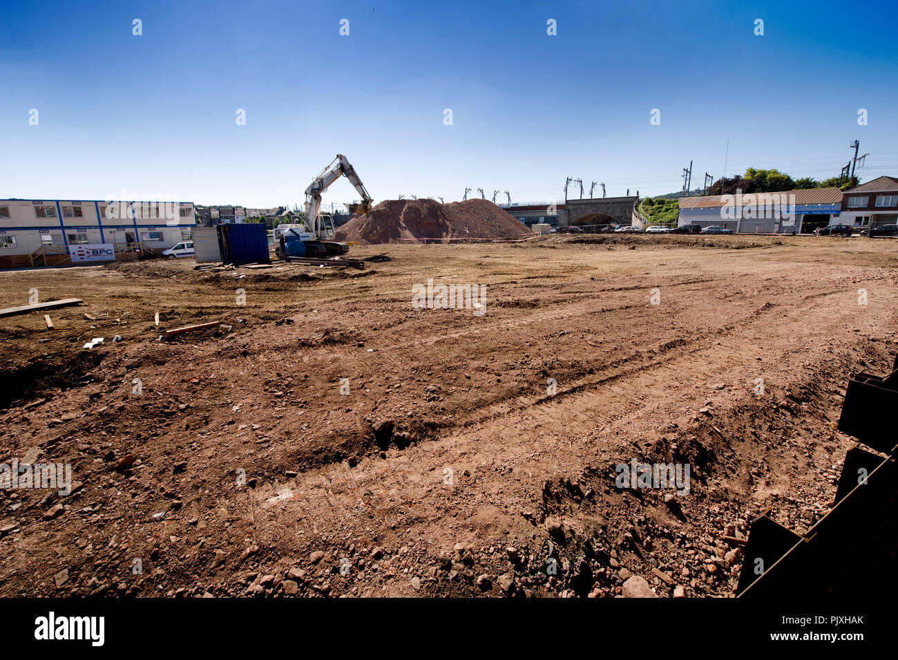 The Port Du Bon Dieu construction site along the Avenue Albert Ier in Namur (Belgium, 05/09/2013) Stock Photo