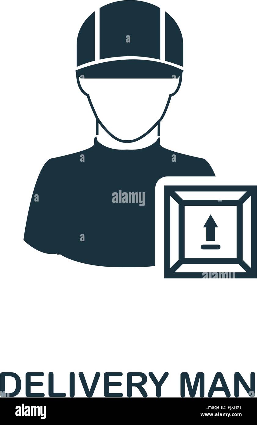 Delivery Man icon. Monochrome style design from logistics delivery ...
