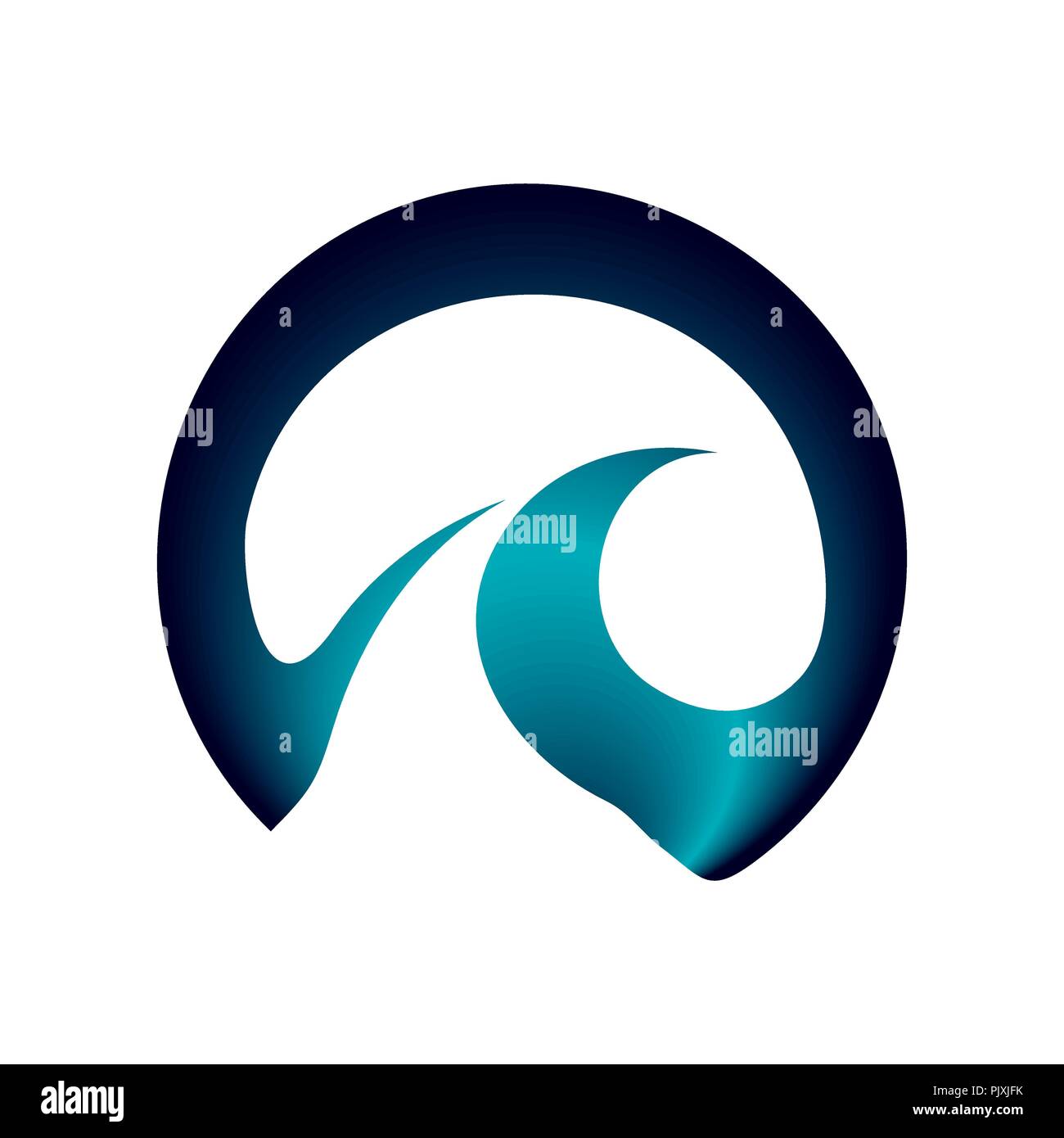 Abstract circle logo with road vector in negative space style design ...