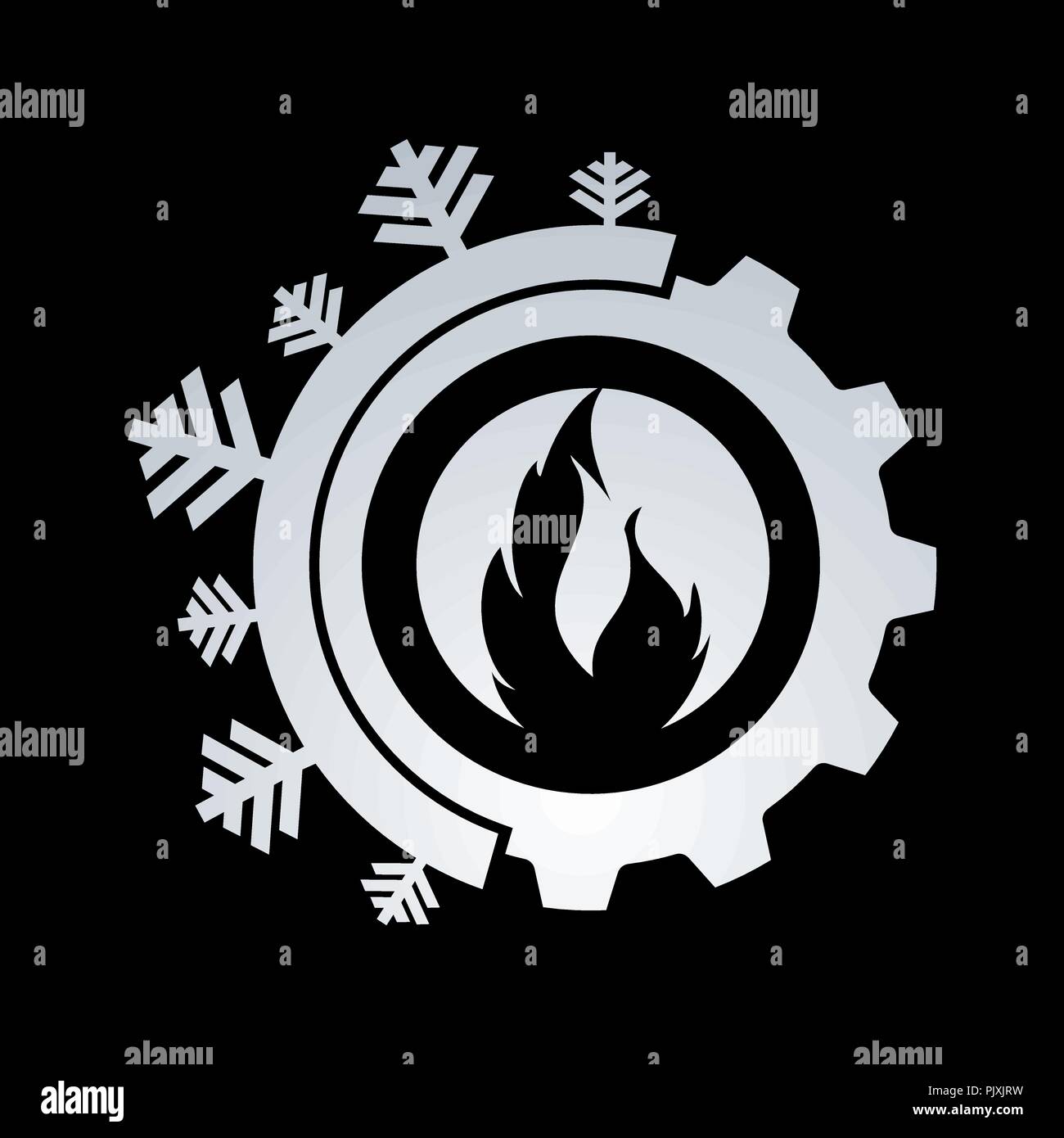 Hot and cool with gear color logo vector design Stock Vector