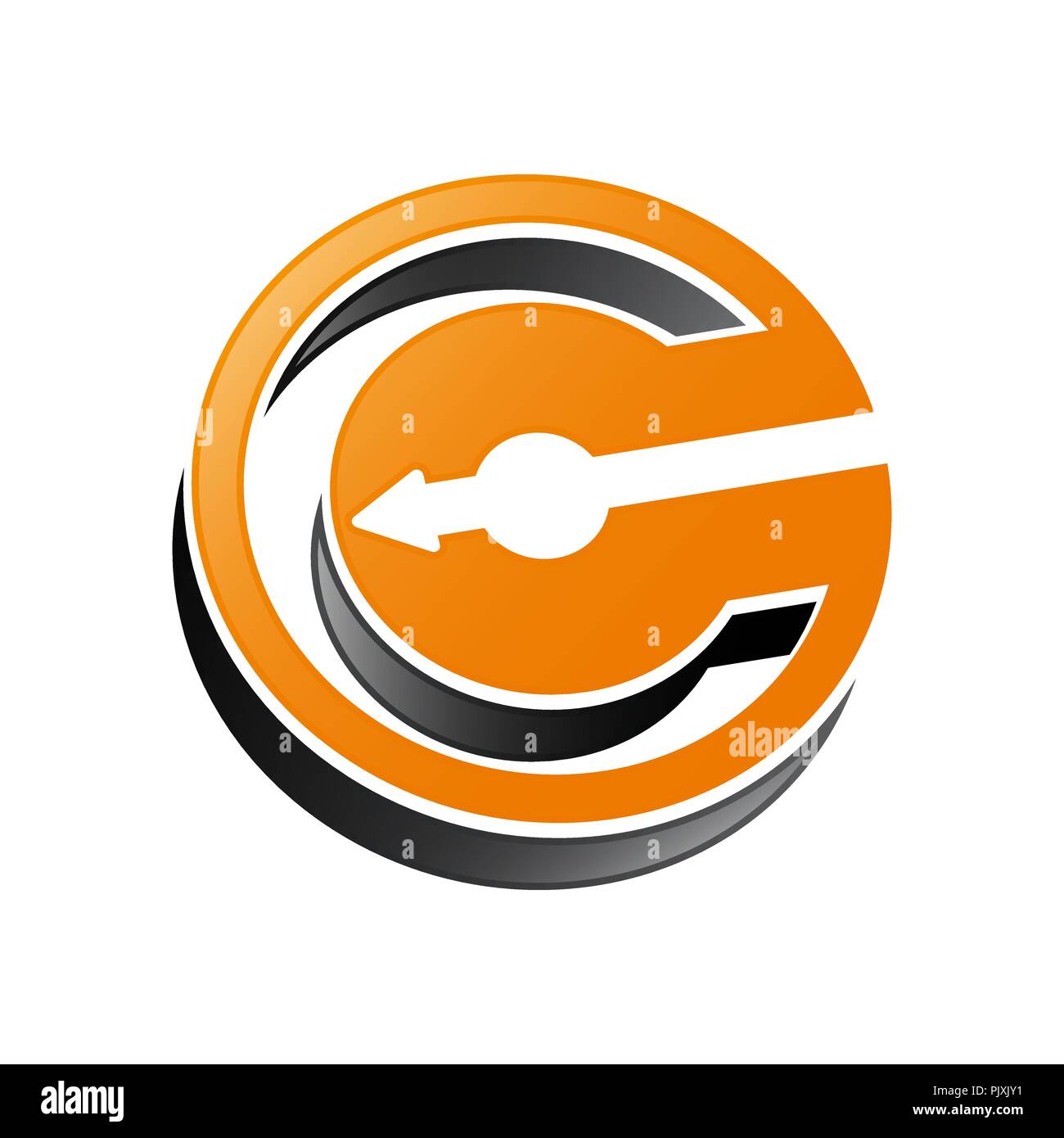 C letter. C monogram. Abstract letter like labyrinth. Network logo. Typography. Loader icon Stock Vector
