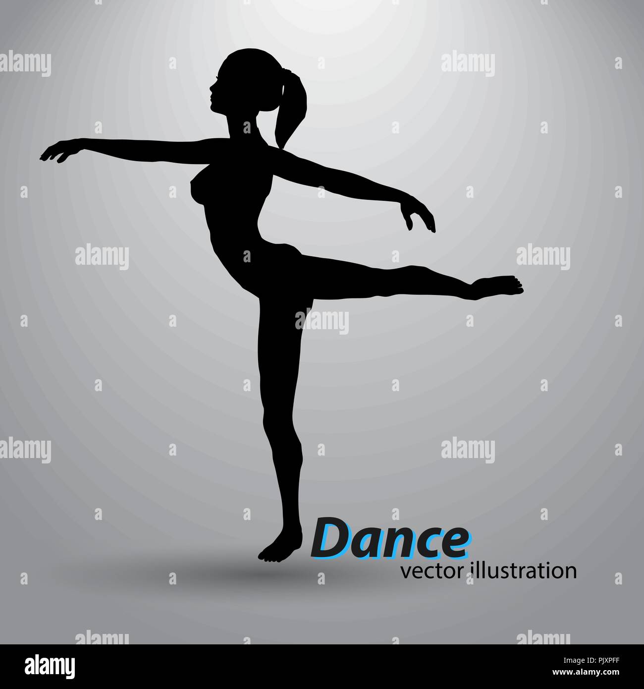 Silhouette of a dancing girl Stock Vector Image \u0026 Art - Alamy, image size:1300x1390