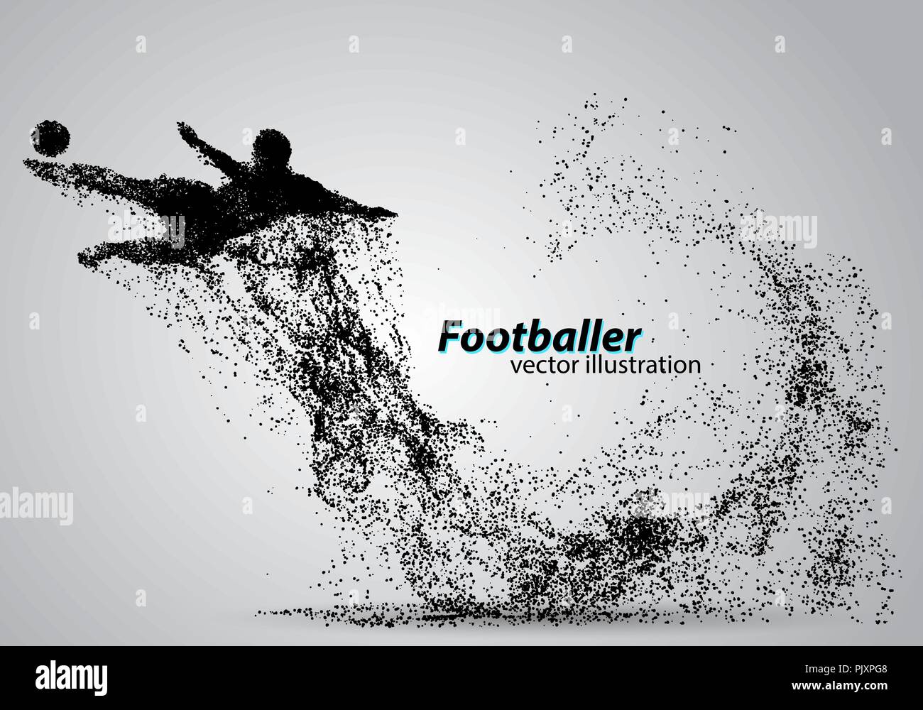 silhouette of a football player from particles Stock Vector