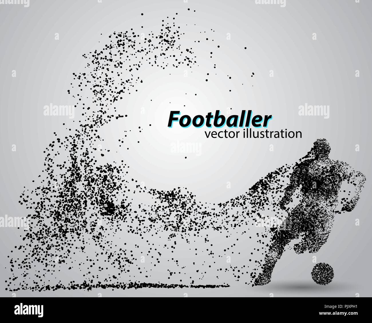silhouette of a football player from particles Stock Vector