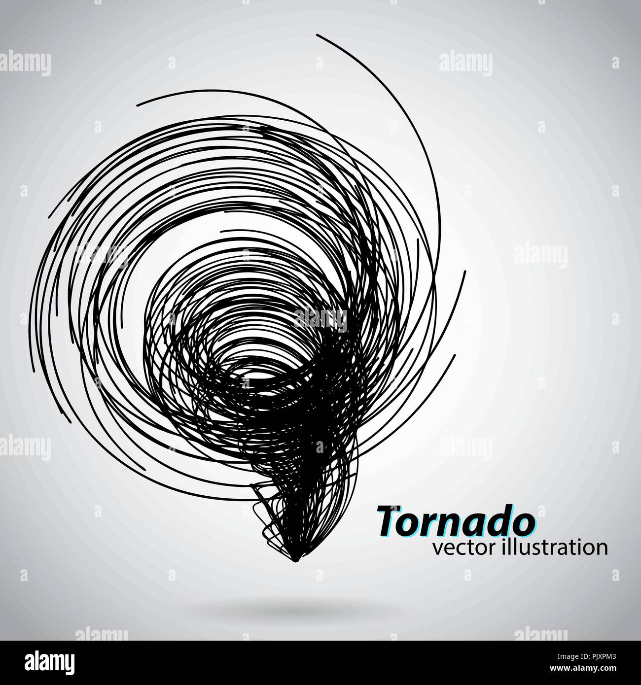 Tornado from curves and spirals. Vector illustration Stock Vector