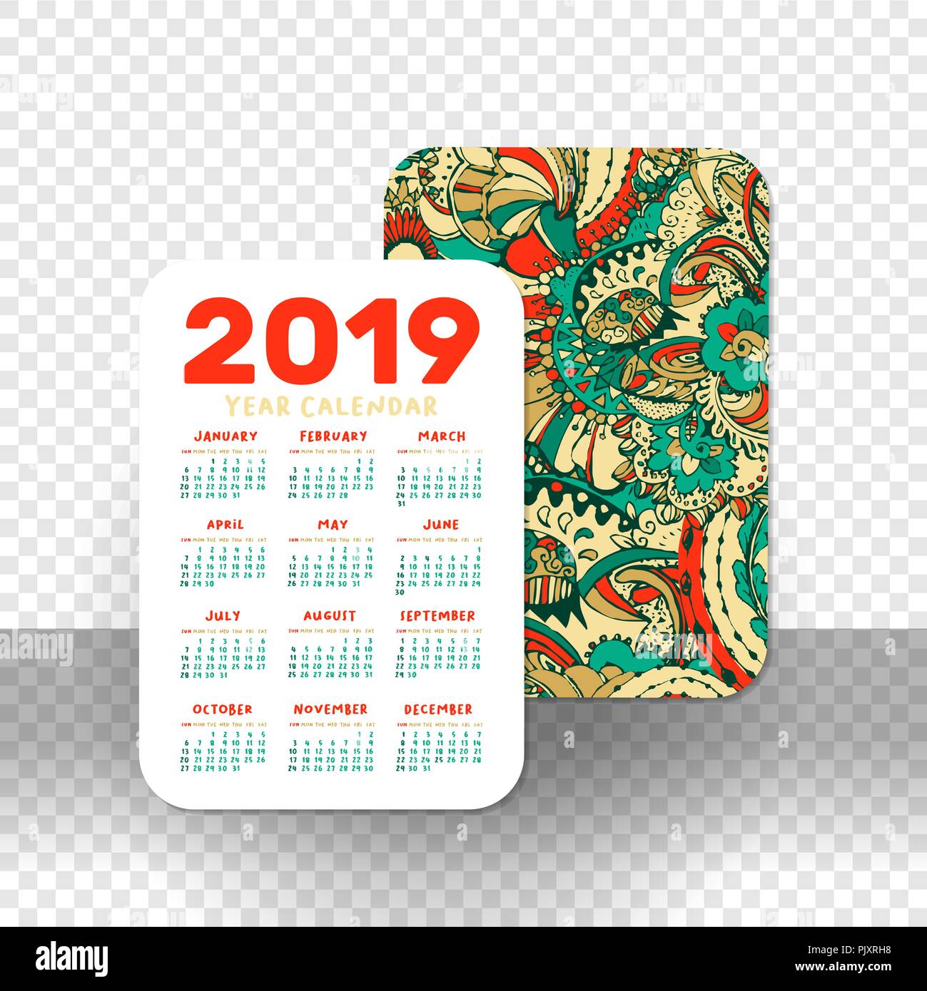Set of 3 Adult Coloring Pocket Calendars Includes ALL of 2019-2 FULL years 