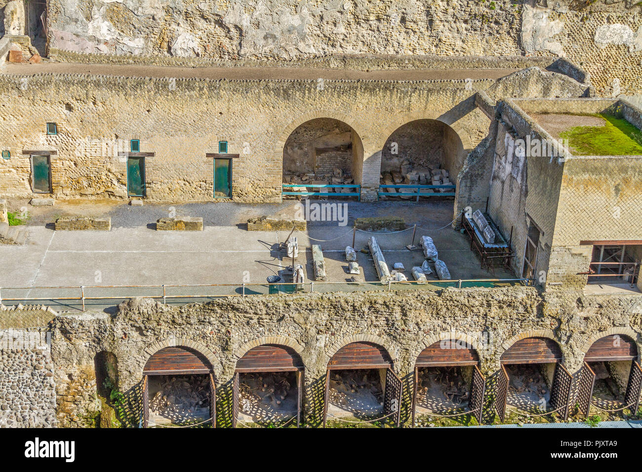 The Boat Sheds Seen From The Entrance To Ancient Herculaneum Italy The Boat Sheds Seen From The Entrance To Ancient Herculaneum Italy