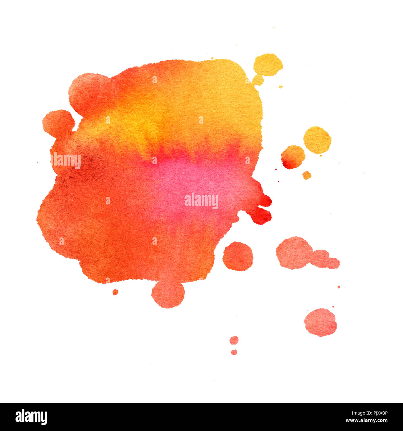 Abstract artistic vibrant red and yellow watercolor background texture ...