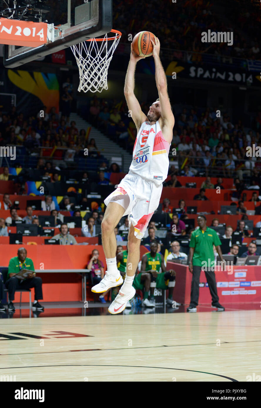 Rudy Fernandez dunking. Spain Basketball National Team, World Cup 2014 Stock Photo