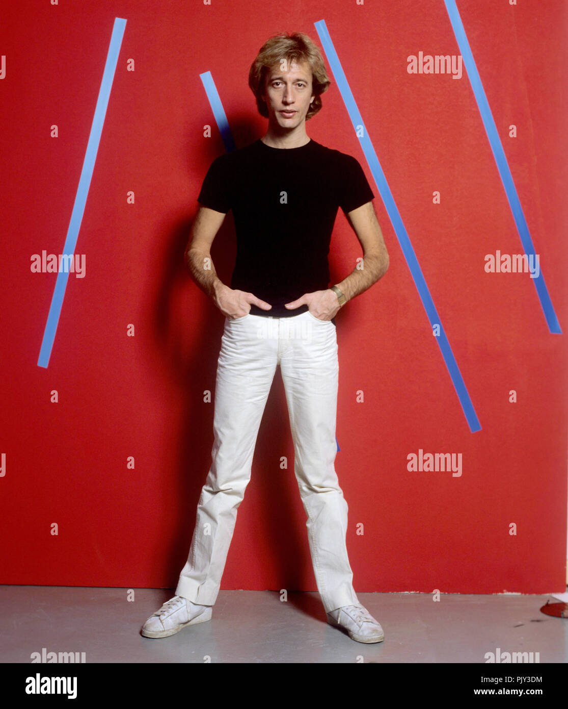 Robin Gibb (Bee Gees) on 21.04.1983 in Bremen. | usage worldwide Stock Photo