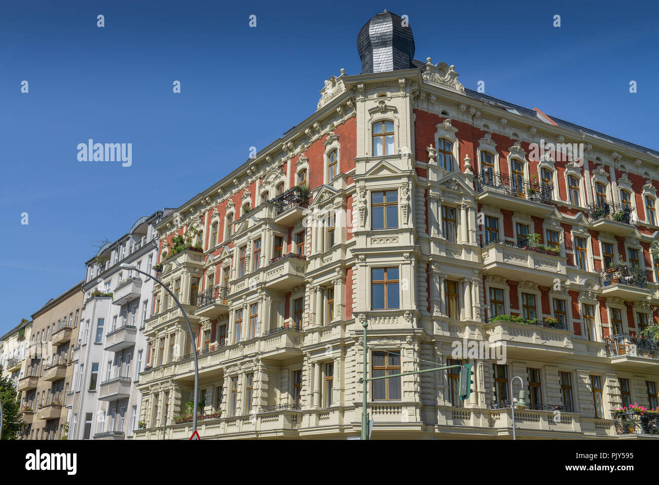 Old buildings, Danziger street, Prenzlauer mountain, Pankow, Berlin ...