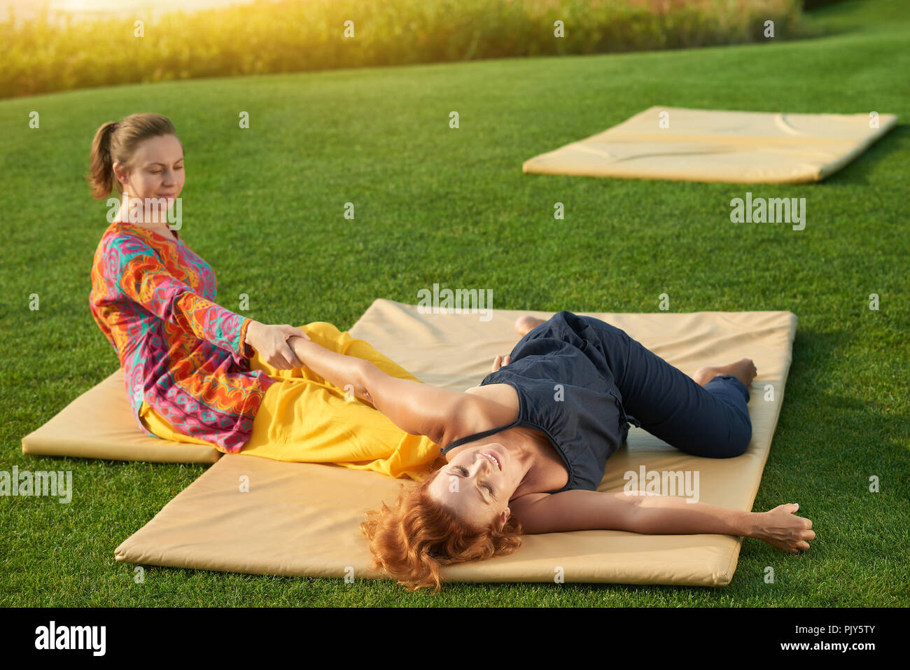 Hand stretching exercise Stock Photo Alamy