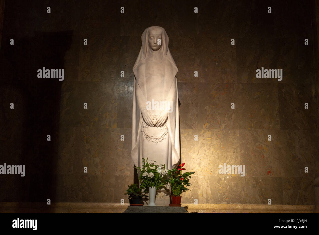 A statue of Saint Rita inside the St. Stephen Basilica in Budapest, Hungary. Stock Photo