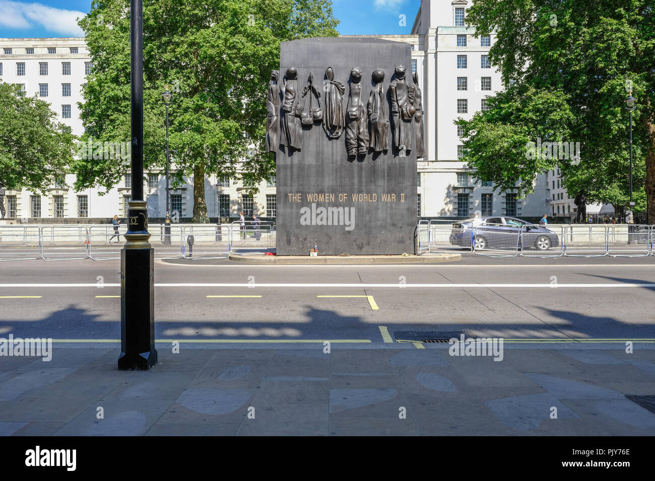 Whitehall, London, UK - June 8, 2018: The women of World War Two memorial in Whitehall on abright sunny day. Stock Photo