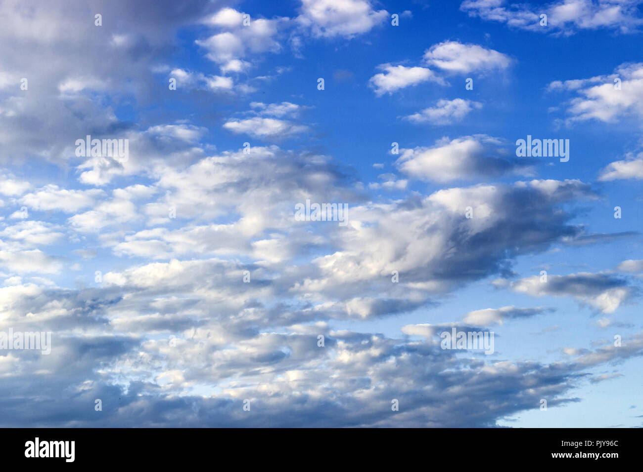 blue sky background with tiny clouds. panorama Stock Photo - Alamy