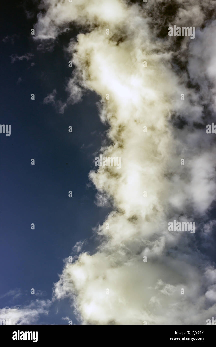 blue sky background with tiny clouds. panorama Stock Photo - Alamy