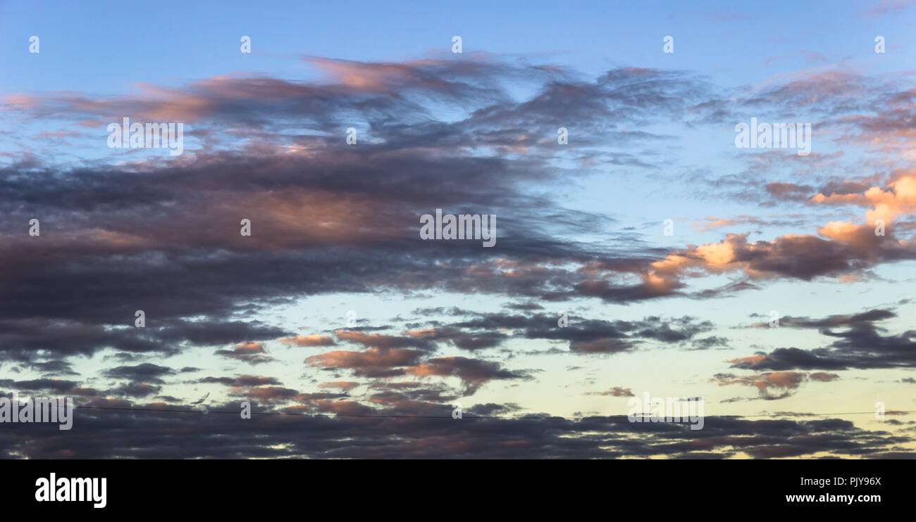 blue sky background with tiny clouds. panorama Stock Photo